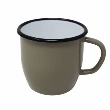 Mug Gris - Métal émaillé - 250 ml - Lot de 4