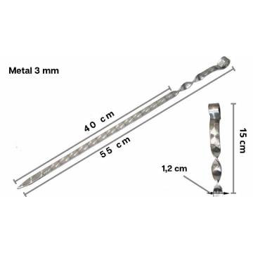 6 metal skewers - 40 cms