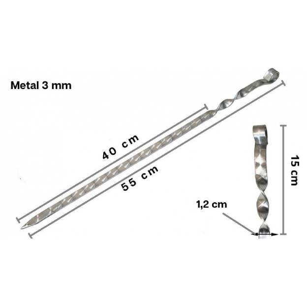 6 metal skewers - 40 cms