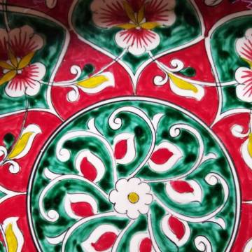 Ensemble de 2 assiettes en céramique peinte - Rishtan - Rouges