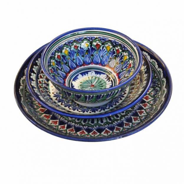 Set of 6 Rishtan ceramics pieces