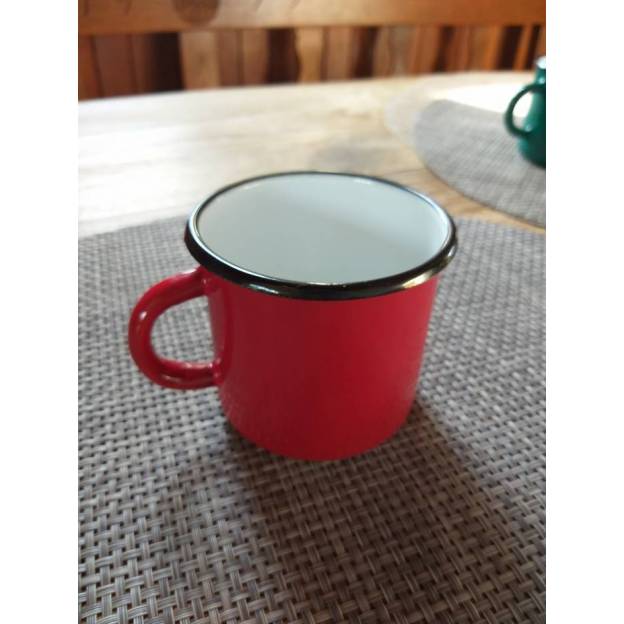 Setof 2 Metallic mugs - Ceramic-like - Red - 400 ml