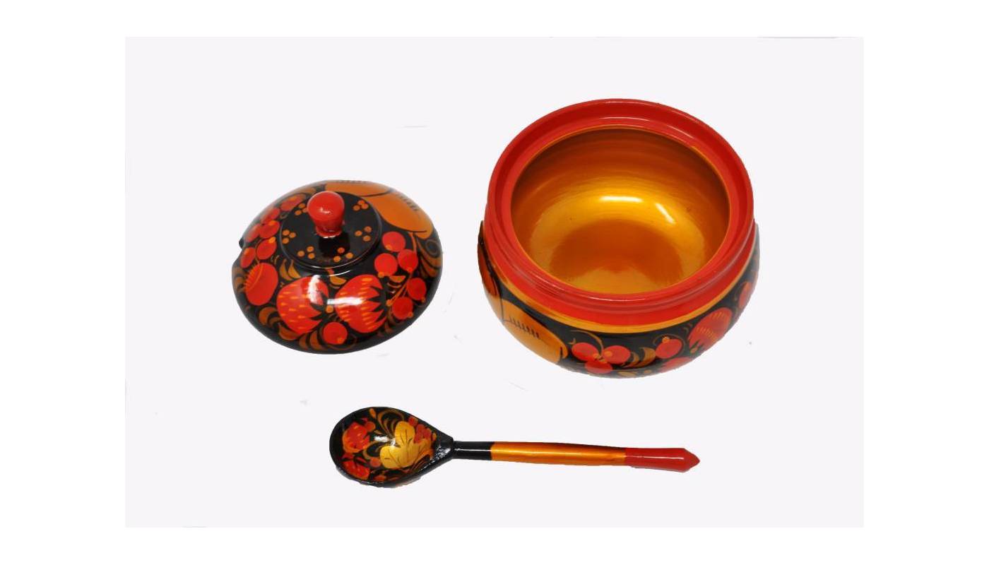 Sucrier En Bois De Hêtre Avec Couvercle Et Cuillère - Diamètre 14 Cm, Hauteur 10,5 Cm - Imprégné à L'huile De Lin, Déco Cuisine