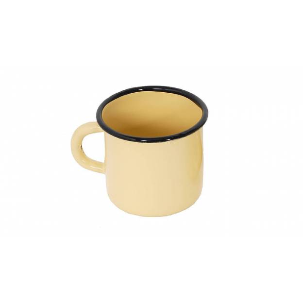 Mug Jaune - Métal émaillé - 400 ml - Lot de 2