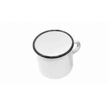 Mug blanc - Métal émaillé - 400 ml - Lot de 2