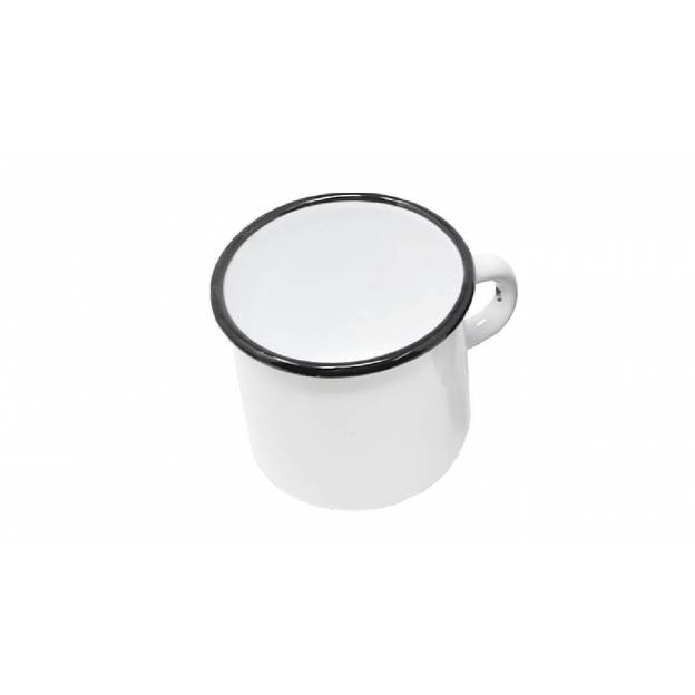 Mug blanc - Métal émaillé - 400 ml - Lot de 2