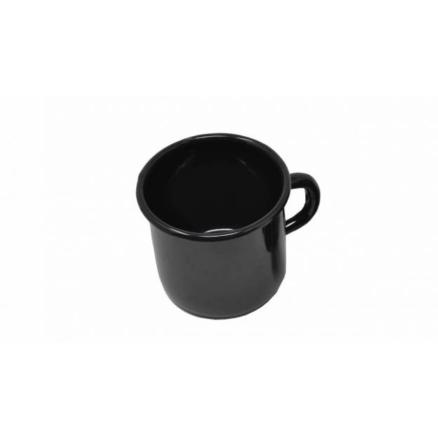 2 metal enamelled mugs - Black - 380 ml