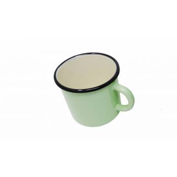 2 large green metal mugs - 400 ml