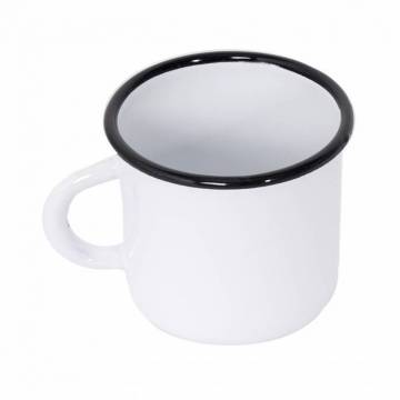 Mug blanc - Métal émaillé - 2x250 ml et 2x400 ml