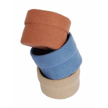 Ensemble de 3 Pots en Feutre - Beige/Rose/Bleu