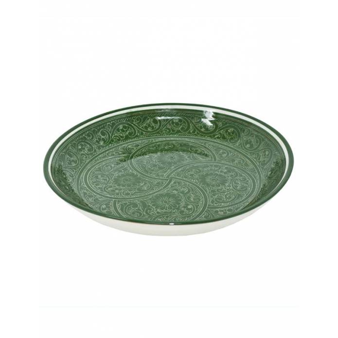 Assiette céramique peinte - Rishtan - Verte