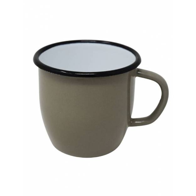 Conical enamelled metal mug - Grey - 250 ml