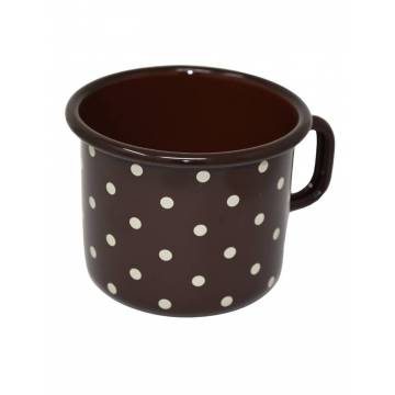 Enamelled metal mug - 500 ml - Chocolat with dots