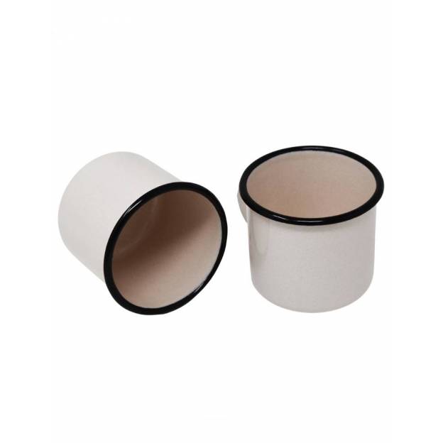 Enamelled metal mug - Set of 2 - Light Pink - 250 ml