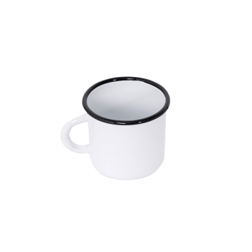 Mug Blanc - Métal émaillé - 250 ml - Lot de 4