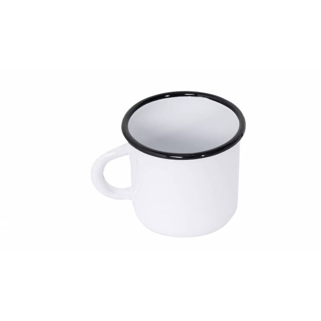 Mug Blanc - Métal émaillé - 400 ml - Lot de 4