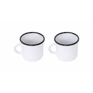 4 large white metal mugs - 400 ml