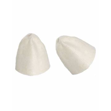 2 bonnets en feutre pour sauna - Blancs
