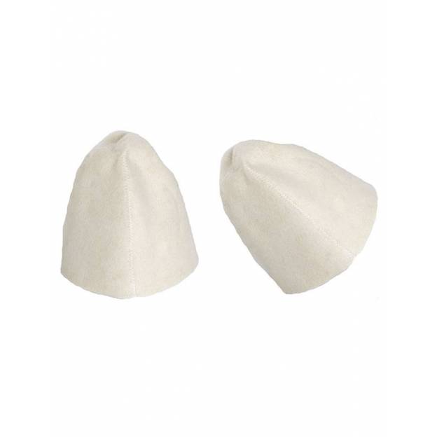 2 bonnets en feutre pour sauna - Blancs