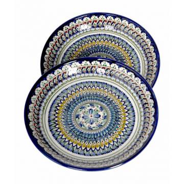 Assiette céramique peinte - Rishtan - Ø 24,5 cm