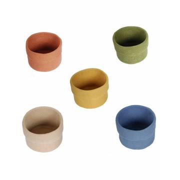 Kit of 5 colored felt containers