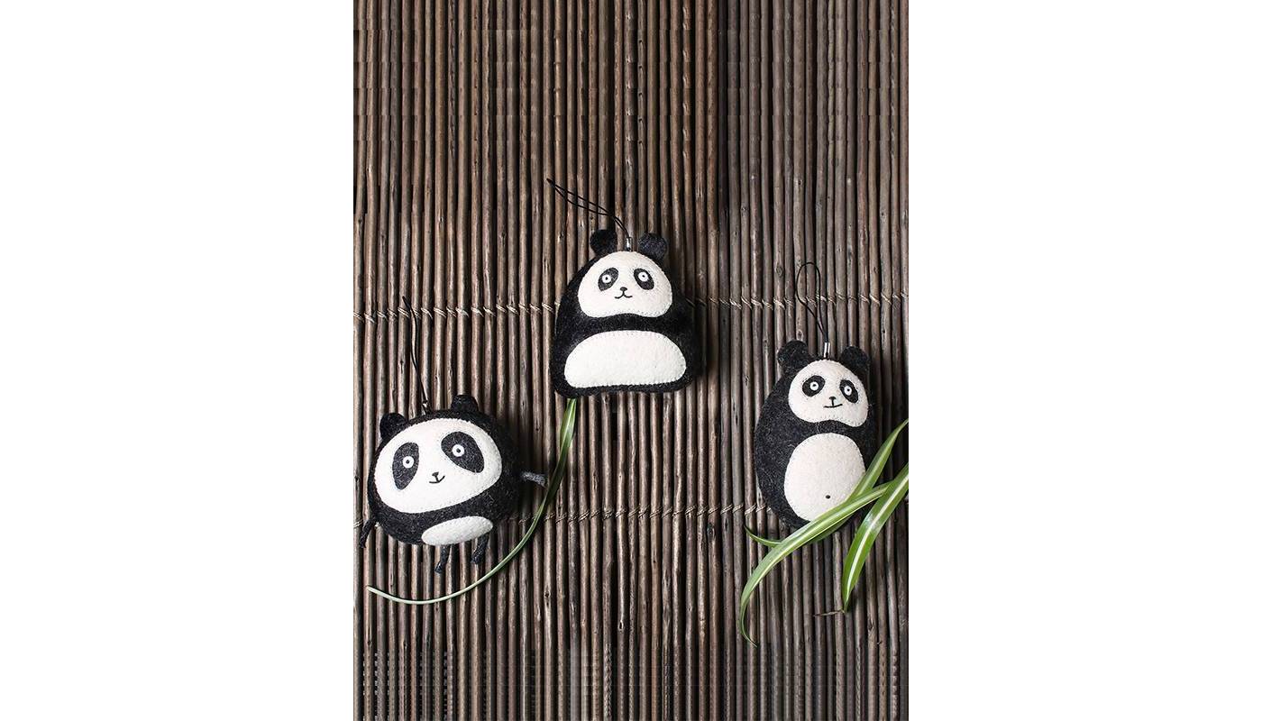 Pandas en feutre - Lot de 3