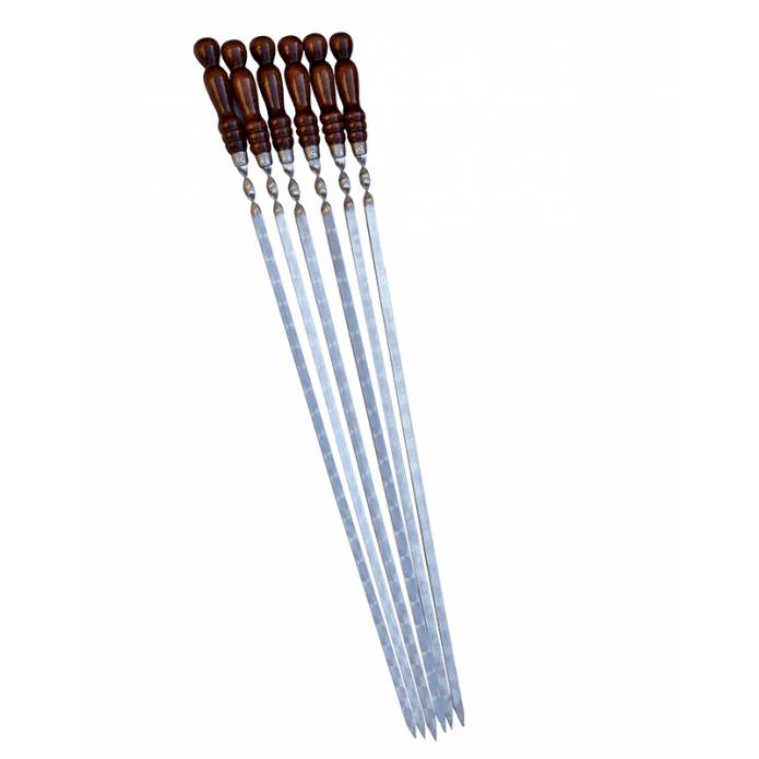 Lot de 6 brochettes 70 cm - Manche bois Lot de 6 brochettes 70 cm - Manche bois