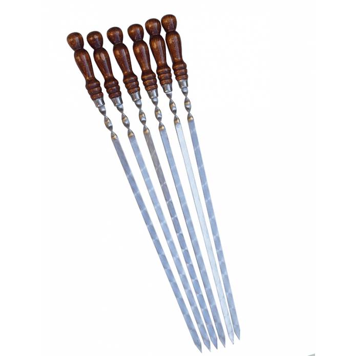 Lot de 6 Brochettes 50 cm - Manche bois Lot de 6 Brochettes 50 cm - Manche bois