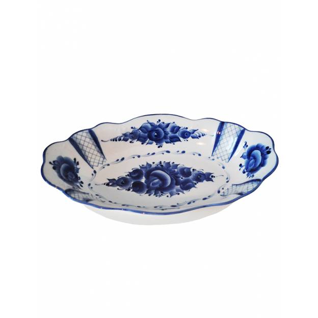 Tradition Gzhel - Plat en porcelaine - 17x29x4.5 cm