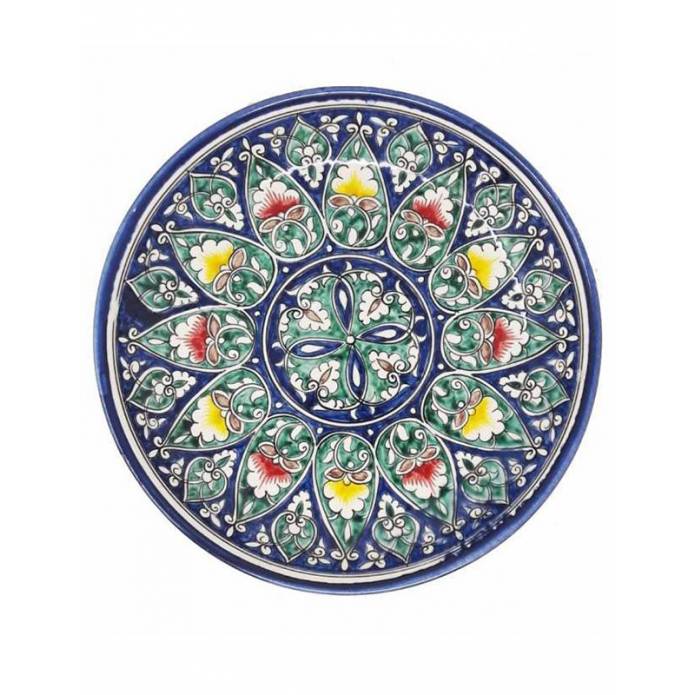 Assiette céramique peinte - Rishtan - Bleue Assiette céramique peinte - Rishtan - Bleue