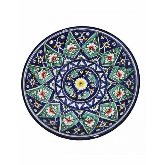 Assiette céramique peinte - Rishtan - Ø 24.5 cm - Mix