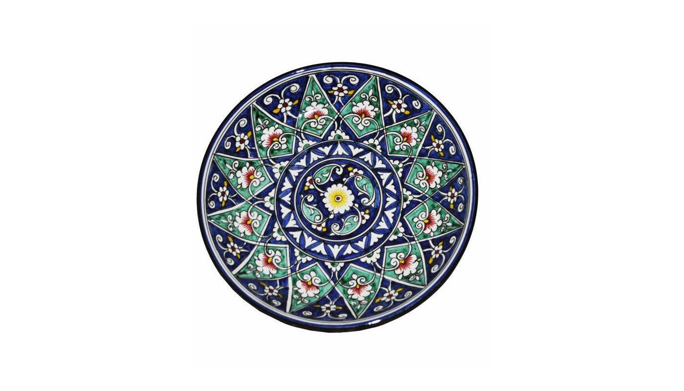 Assiette céramique peinte - Rishtan - Ø 24.5 cm - Mix