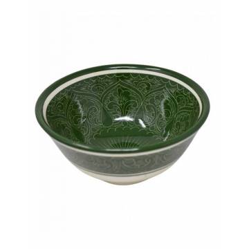 Bol en céramique peint - Rishtan - Ø 11,5 cm - Vert