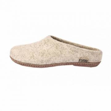 Felt slippers - Beige - Leather soles - 43EU