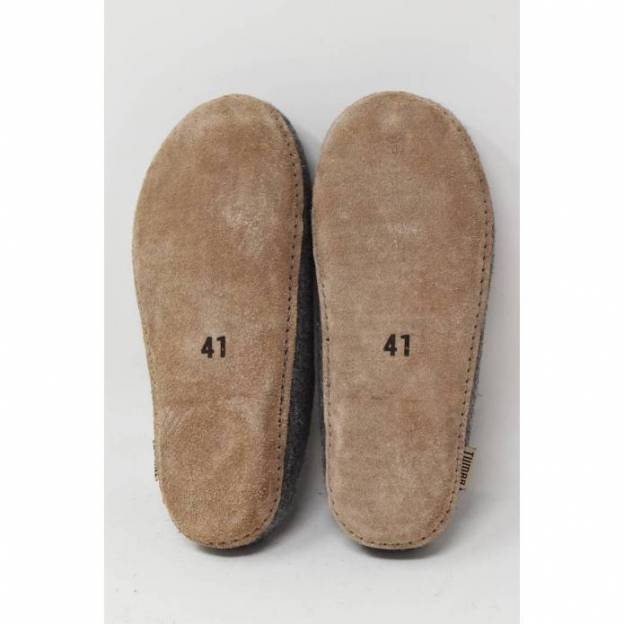 Felt slippers - Beige - Leather soles - 43EU