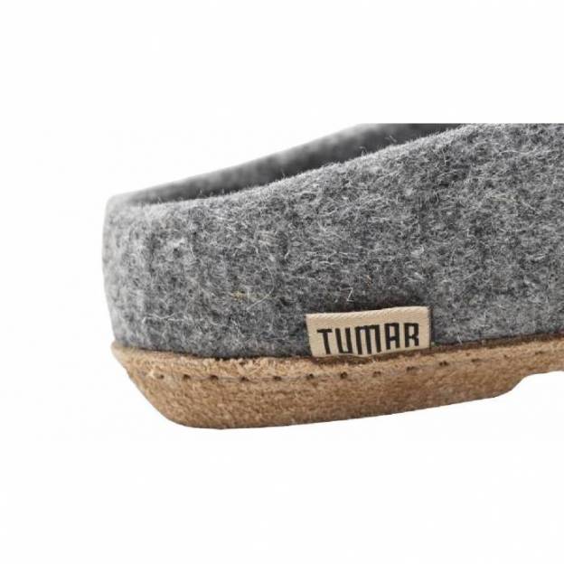 Felt slippers - Grey - Leather soles - 36EU