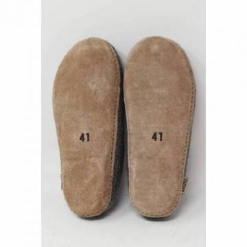 Felt slippers - Grey - Leather soles - 37EU