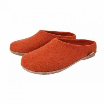 Felt slippers - Orange - Leather soles - 40EU