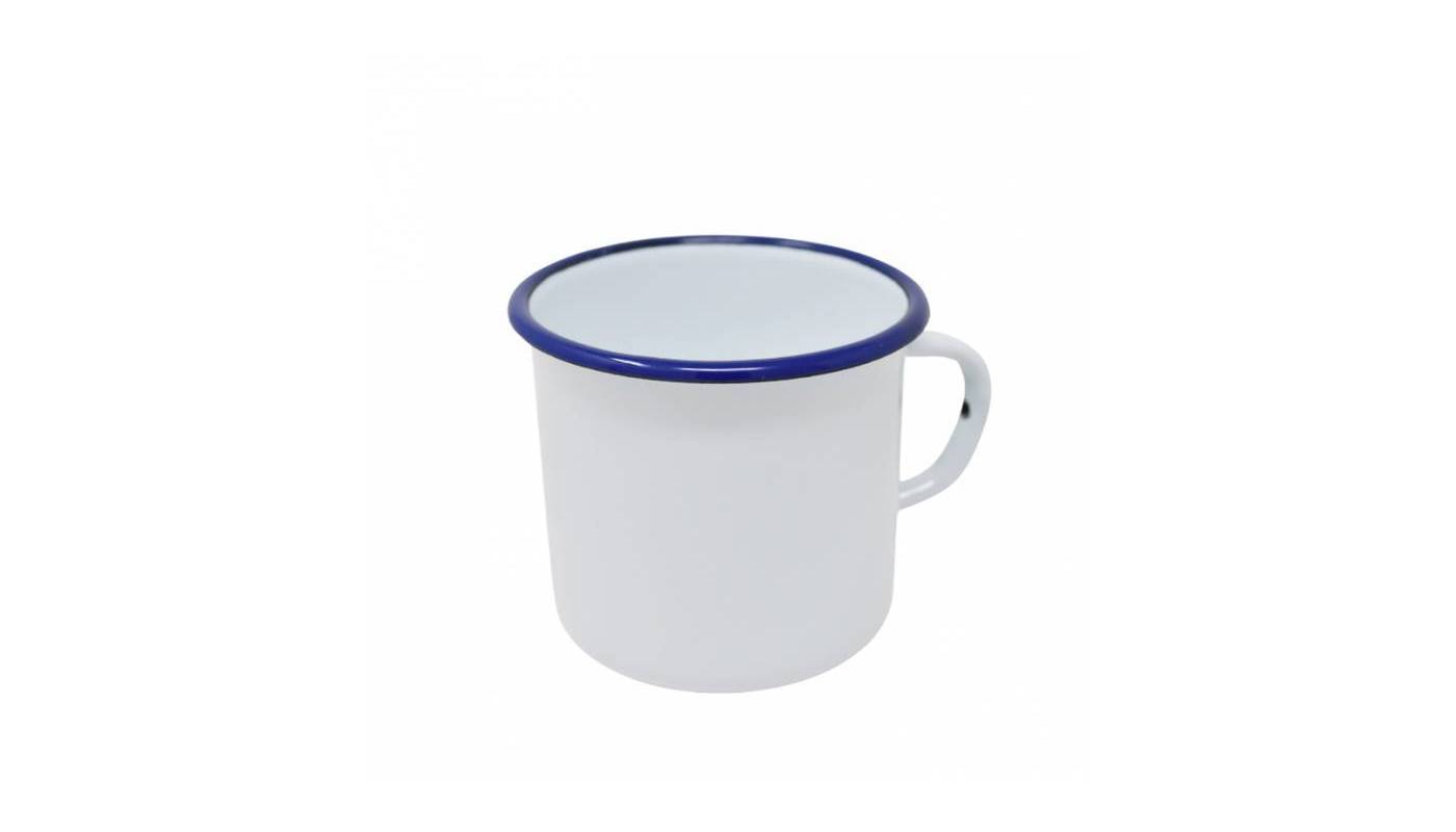 Lot De 2 Mugs (tasses) En Métal émaillé Bleu - Style Rétro Et Solide