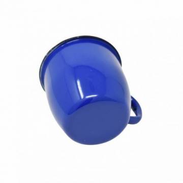 Set of 2 conical enamelled metal mug - Blue - 250 ml