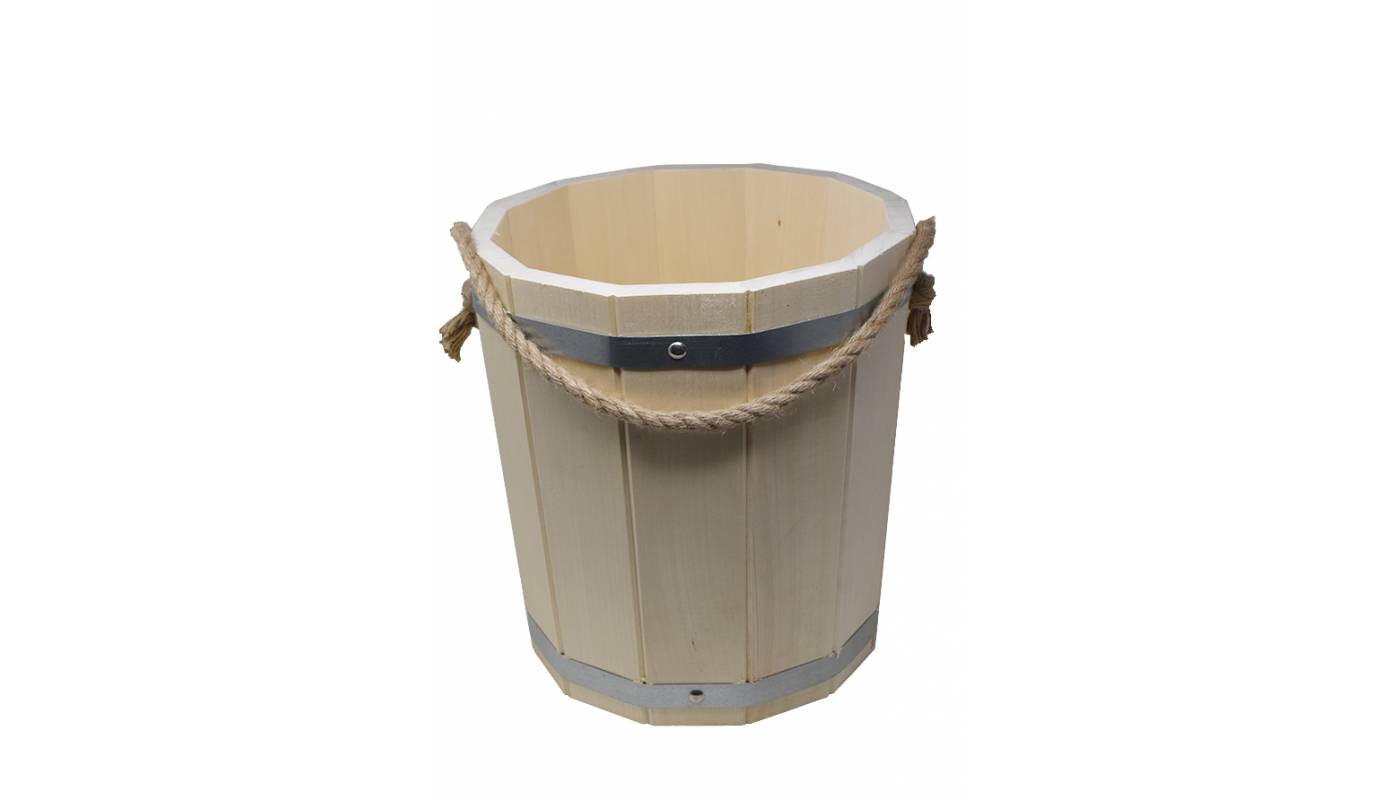Wooden bucket - 10 liters - Aspen - Cachepot / Storage