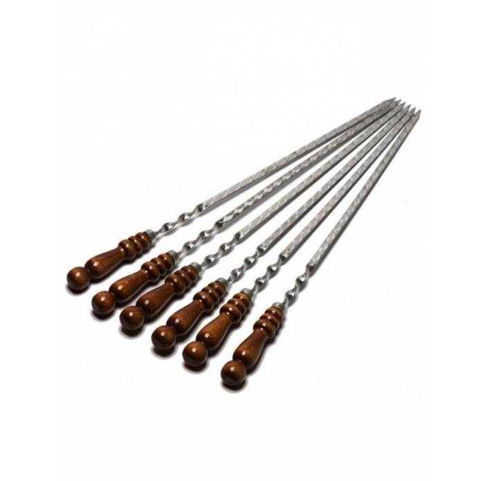 Lot de 6 brochettes 60 cms - Manche bois Lot de 6 brochettes 60 cms - Manche bois