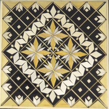 Boîte en bois décorée - 105x105x75 mm - Noire