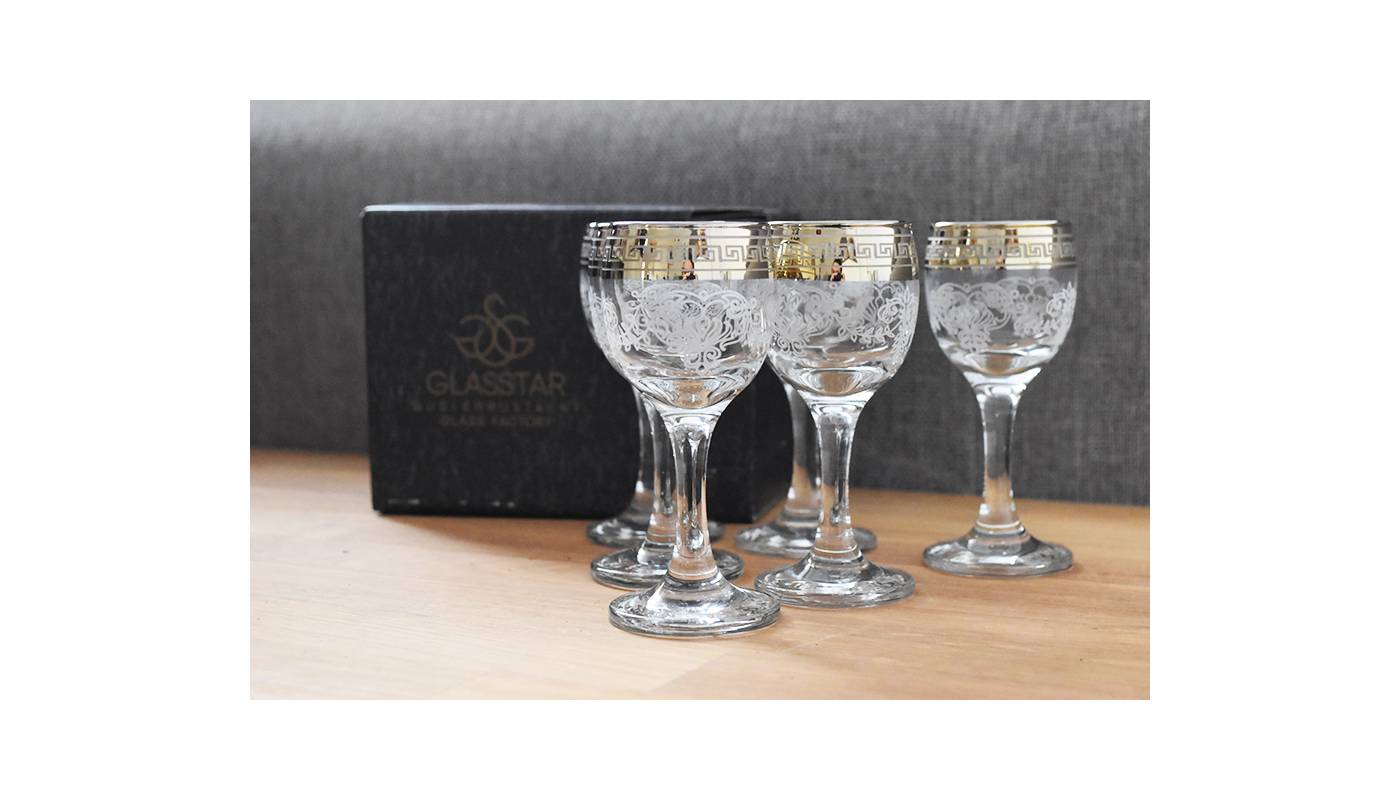 Ensemble de 6 petits verres à pied - "Baroque"