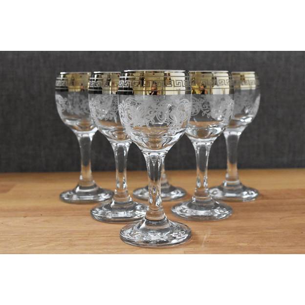 Ensemble de 6 petits verres à pied - "Baroque"