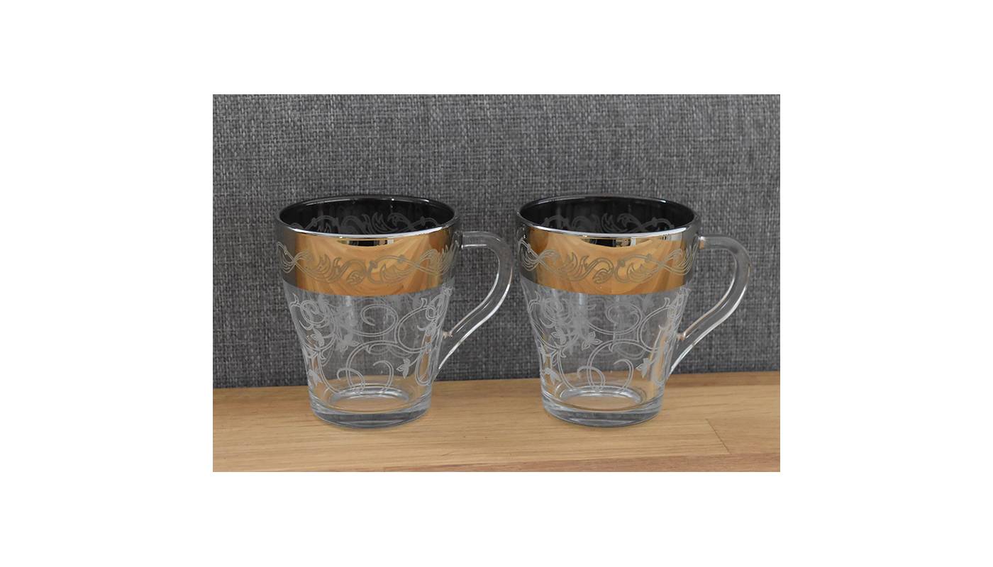 2 glass mugs - Italian decor