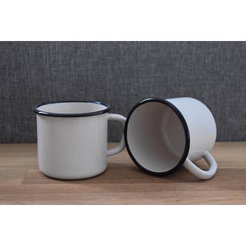 Enamelled metal mug - Set of 2 - Light Pink - 250 ml