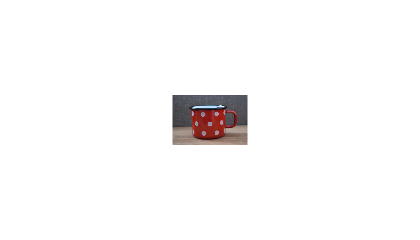 Enamelled-metal mug - Red with dots - 500 ml