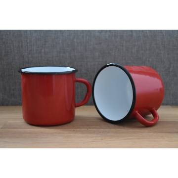 Setof 2 Metallic mugs - Ceramic-like - Red - 400 ml