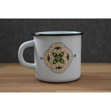 Mug Blanc Décoré - Métal émaillé - 400 ml